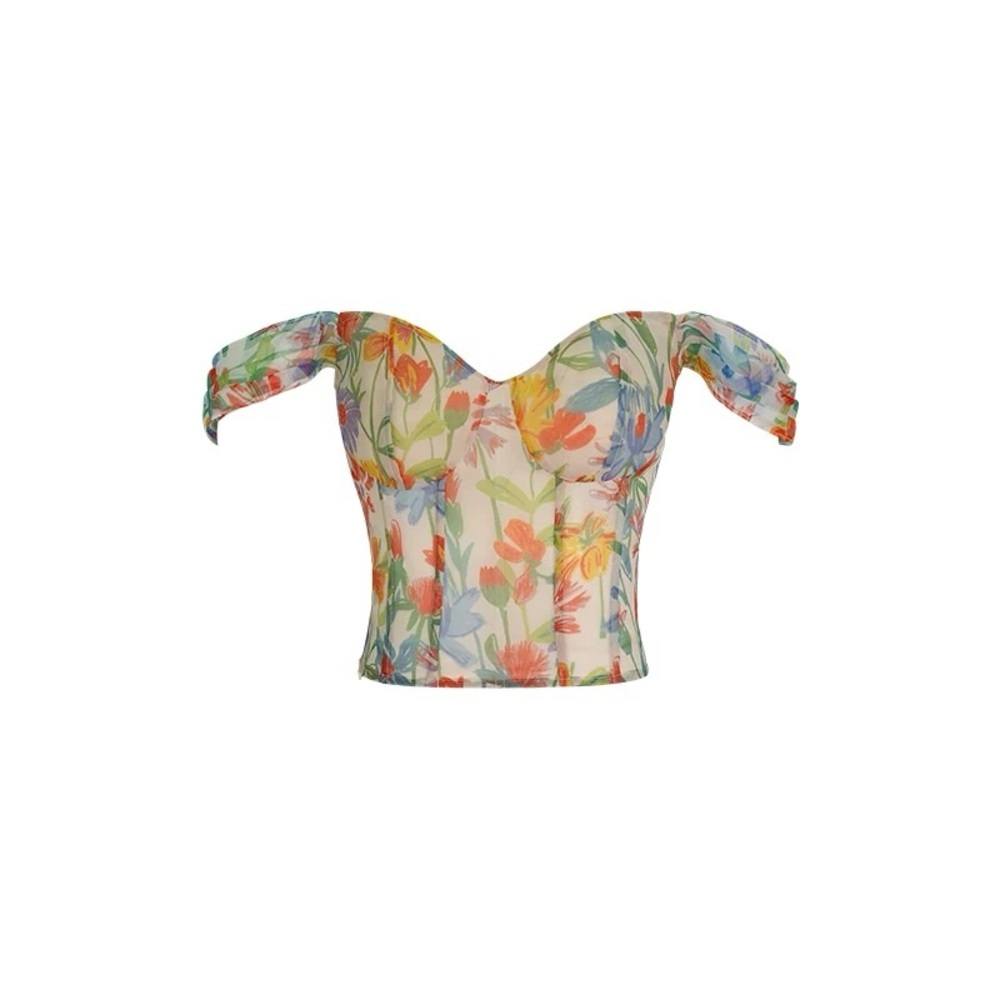 Vibrant Floral Off-Shoulder Blouse